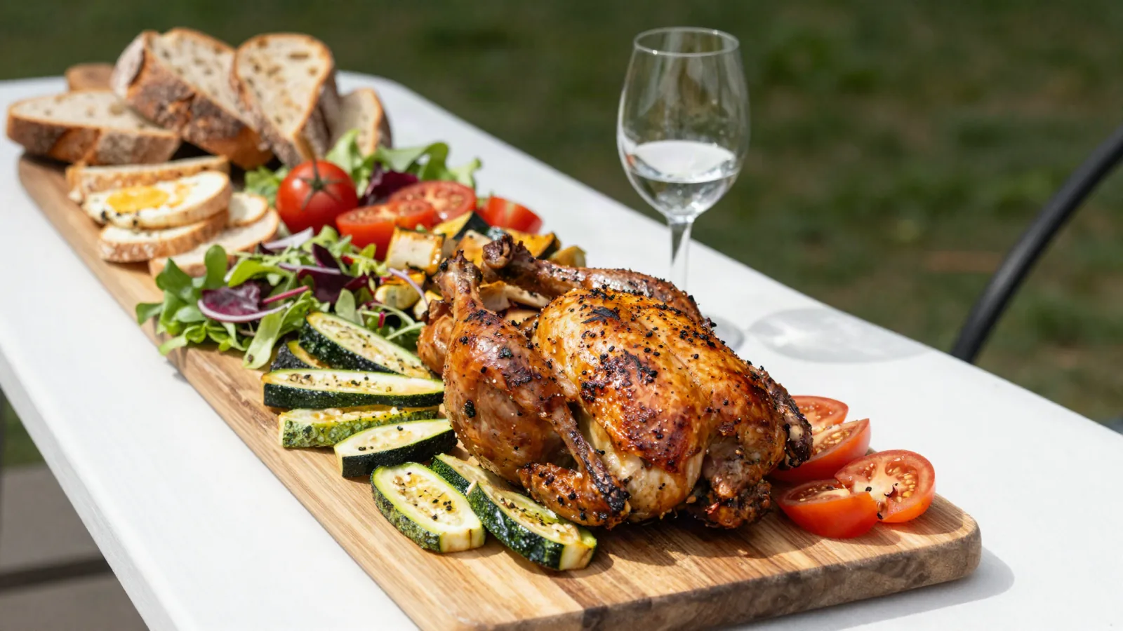 Plat familial d’été à partager avec poulet et légumes